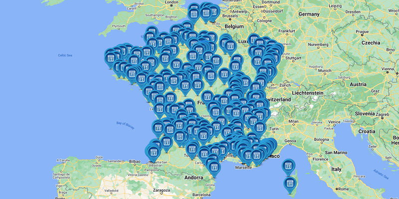 Carte des restaurants 1 étoile en France