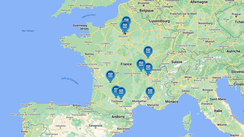 Carte de France des MOF Poissonnier-Ecailler